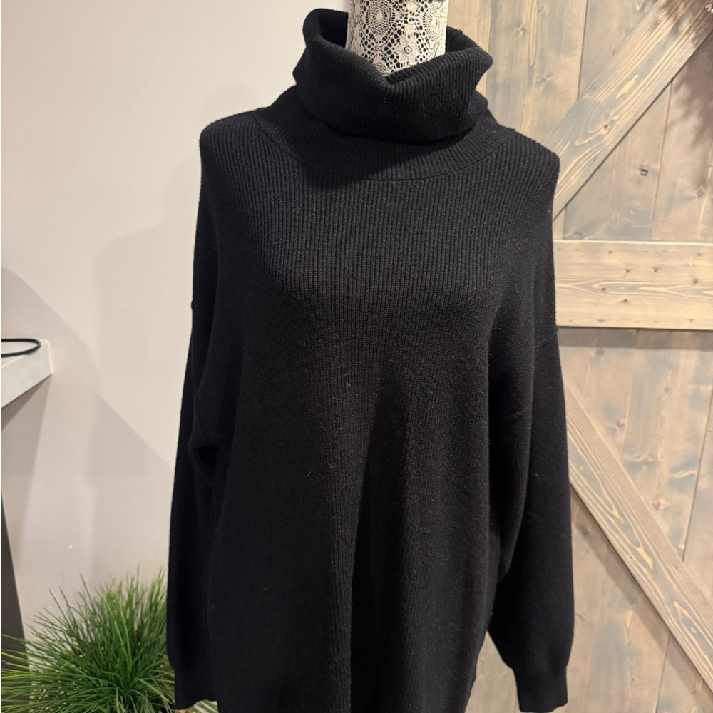 Free People Black Cowl Neck Sweater